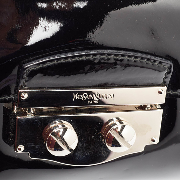 YVES SAINT LAURENT Black Patent Leather Pushlock Flap Chain Bag - Picture 7 of 8